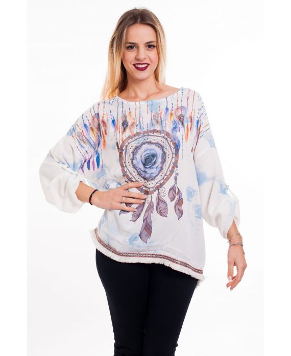 TUNIC FEATHERS 6018 BLUE