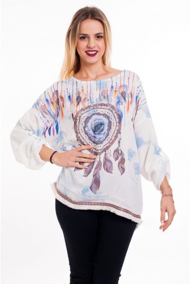 TUNIC FEATHERS 6018 BLUE