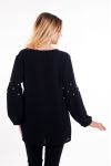 BLOUSE PERLES 6010 NOIR