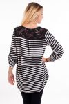 T-SHIRT STRIPED LACE 6008 BLACK