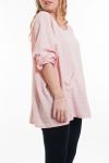 LARGE SIZE TUNIC POCKET LACE 6025 ROSE