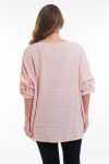 LARGE SIZE TUNIC POCKET LACE 6025 ROSE