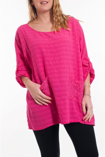 GROOT FORMAAT TUNIEK ZAK KANT 6025 FUSHIA