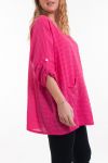 LARGE SIZE TUNIC POCKET LACE 6025 FUSHIA