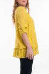 LARGE SIZE TUNIC NECKLINE FANCY 6028 YELLOW