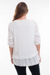 LARGE SIZE TUNIC NECKLINE FANCY 6028 WHITE