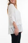 LARGE SIZE TUNIC SUPERPOSEE BRODEE 6032 WHITE