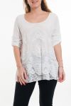 GROOT FORMAAT TUNIEK TOP LACE 6033 WIT