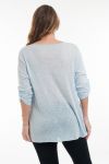 LARGE SIZE TUNIC TOP LACE 6033 AZURE BLUE