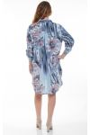 LARGE SIZE SHIRT DRESS PRINTED 6034 BLUE