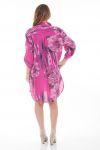 LARGE SIZE SHIRT DRESS PRINTED 6034 FUSHIA