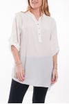 LARGE SIZE TUNIC NECKLINE HAS BUTTONS 6043 WHITE