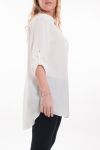 LARGE SIZE TUNIC NECKLINE HAS BUTTONS 6043 WHITE