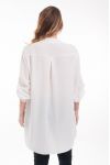 LARGE SIZE TUNIC NECKLINE HAS BUTTONS 6043 WHITE