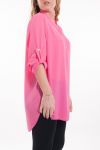 LARGE SIZE TUNIC NECKLINE HAS BUTTONS 6043 FUSHIA