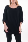 GRANDE TAILLE T-SHIRT PERLES 6044 NOIR