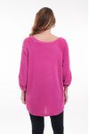 DI GRANDI DIMENSIONI T-SHIRT PERLINE 6044 FUSHIA