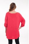 GRANDE TAILLE T-SHIRT PERLES 6044 CORAIL