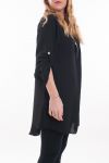 LARGE SIZE TUNIC NECKLINE ZIPPEE 6045 BLACK