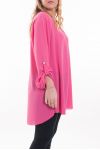 GRANDE TAILLE TUNIQUE ENCOLURE ZIPPEE 6045 FUSHIA