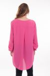 GRANDE TAILLE TUNIQUE ENCOLURE ZIPPEE 6045 FUSHIA