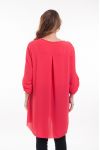 GRANDE TAILLE TUNIQUE ENCOLURE ZIPPEE 6045 CORAIL