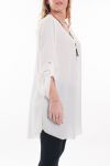 LARGE SIZE TUNIC NECKLINE ZIPPEE 6045 WHITE