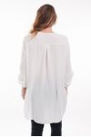 LARGE SIZE TUNIC NECKLINE ZIPPEE 6045 WHITE