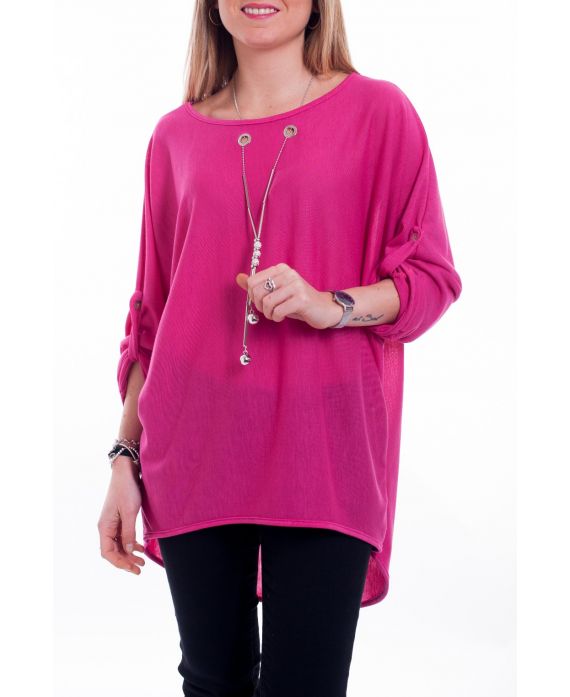 T-SHIRT BIJOU INTEGRE 6041 FUSHIA