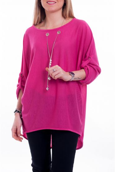 T-SHIRT BIJOU INTEGRE 6041 FUSHIA