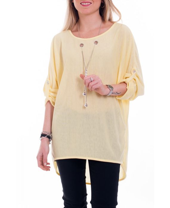 T-SHIRT BIJOU INTEGRE 6041 JAUNE