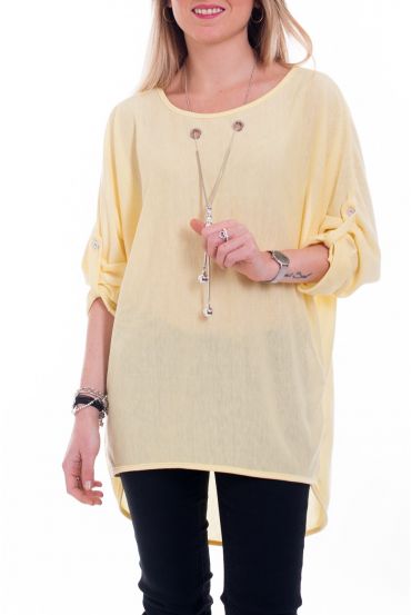 T-SHIRT BIJOU INTEGRE 6041 JAUNE