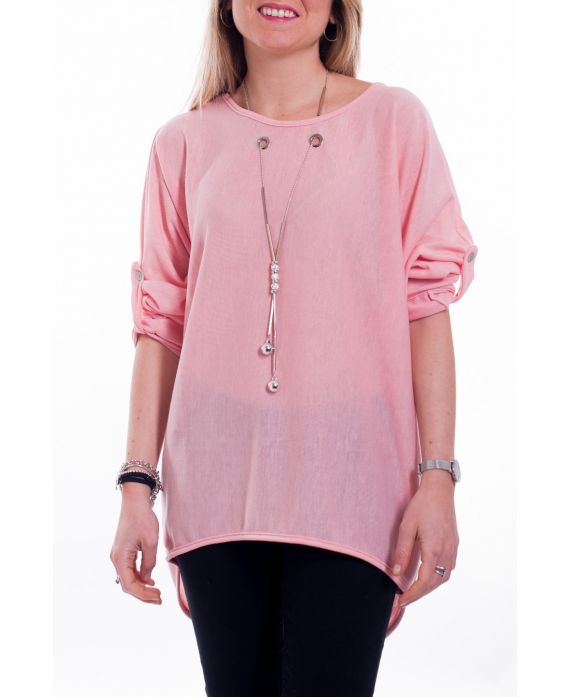 T-SHIRT BIJOU INTEGRE 6041 ROSE