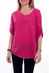 T-SHIRT DE PERLAS 6019 FUSHIA