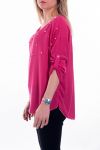 T-SHIRT DE PERLAS 6019 FUSHIA