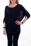 T-SHIRT DE PERLAS 6019 NEGRO