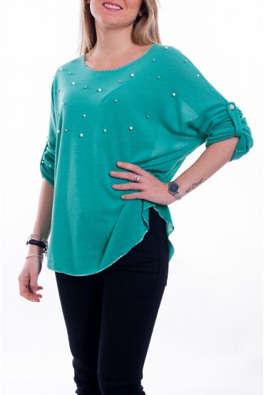 T-SHIRT DE PERLAS 6019 VERDE