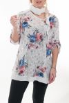 GRANDE TAILLE T-SHIRT + FOULARD 6020 BLANC