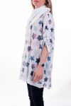 GRANDE TAILLE T-SHIRT + FOULARD 6021 BLANC