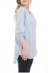 GROOT FORMAAT BLOUSE PRINTS 6080 BLAUW