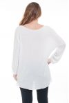 GRANDE TAILLE T-SHIRT CLOUTE 6083 BLANC