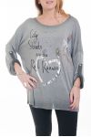 DI GRANDI DIMENSIONI T-SHIRT CON BORCHIE 6083 GRIGIO