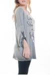 GRANDE TAILLE T-SHIRT CLOUTE 6083 GRIS