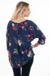 BLOUSE FLEURS DOS BOUTONS 6036 MARINE