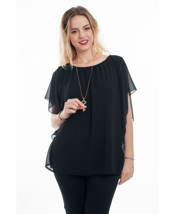 TOP VOILAGE + BIJOU 6058 NOIR