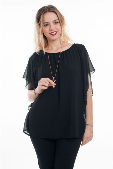 TOP CLOAK + JEWEL 6058 BLACK