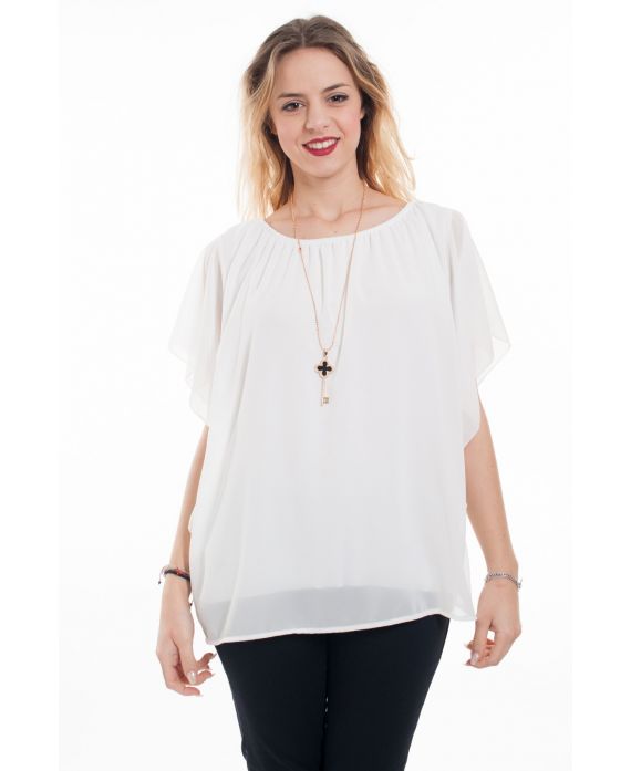 TOP CLOAK + JEWEL 6058 WHITE