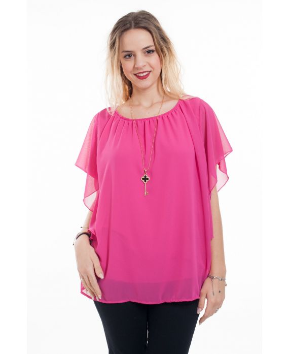 BOVEN MANTEL + JUWEEL 6058 FUSHIA