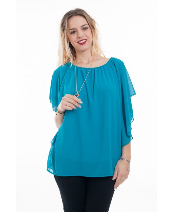 TOP VOILAGE + BIJOU 6058 BLEU