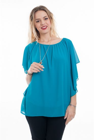 TOP VOILAGE + BIJOU 6058 BLEU